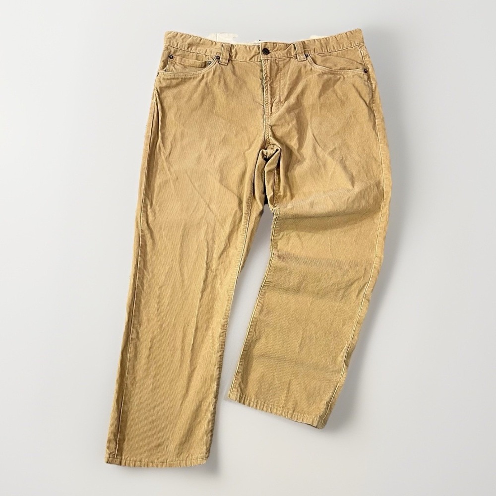 Mens LL Bean Corduroy Pants Slim Straight Fit Size‎ 38 Tan